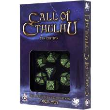 Komplet Kości "Zew Cthulhu" 7th Edition - Czarno-zielony
