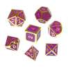 Komplet kości REBEL RPG - Metal - Tłoczona złocona purpura