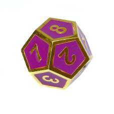 Komplet kości REBEL RPG - Metal - Tłoczona złocona purpura