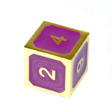 Komplet kości REBEL RPG - Metal - Tłoczona złocona purpura