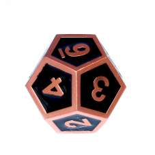 Komplet kości REBEL RPG - Metal - Tłoczona miedziowana czerń