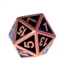 Komplet kości REBEL RPG - Metal - Tłoczona miedziowana czerń