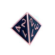 Komplet kości REBEL RPG - Metal - Tłoczona miedziowana czerń