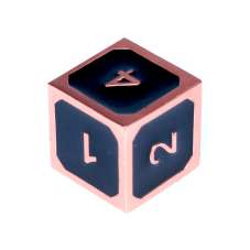 Komplet kości REBEL RPG - Metal - Tłoczona miedziowana czerń