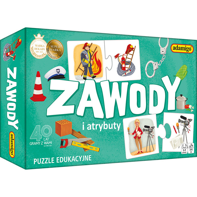 Zawody i atrybuty - puzzle - Gryplanszowe24.pl - sklep