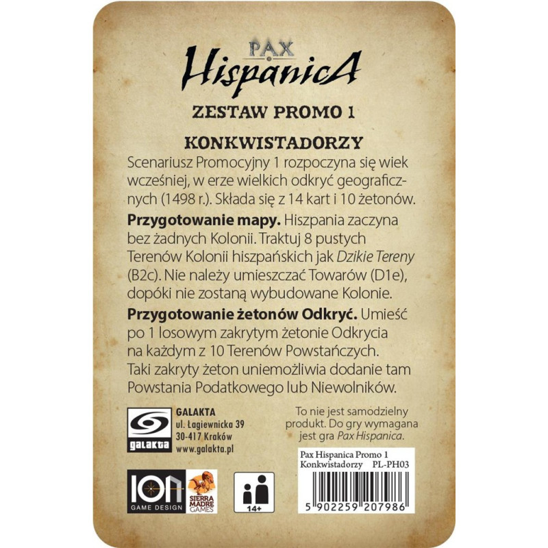 Pax Hispanica: Zestaw Promo 1 - Konkwistadorzy