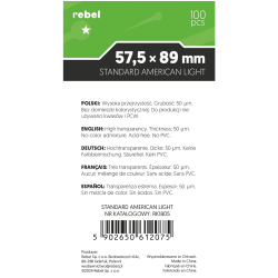 Koszulki na karty Rebel (57,5x89 mm) Orion Light, 100 sztuk