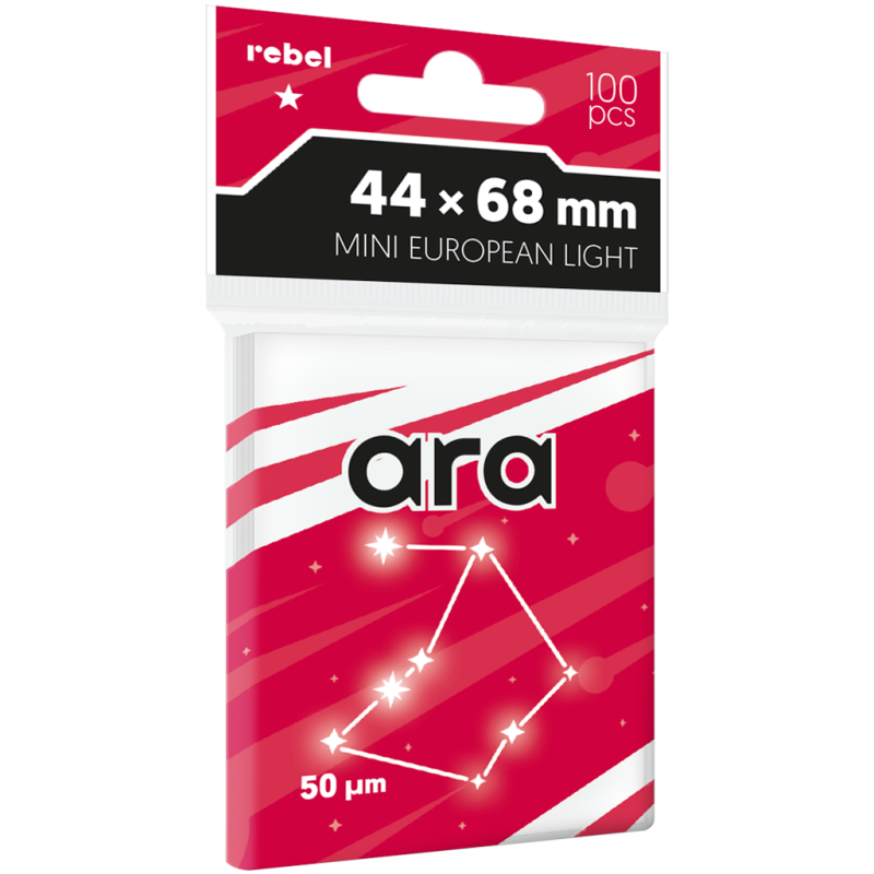Koszulki na karty Rebel (44x68 mm) Ara Light, 100 sztuk