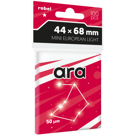 Koszulki na karty Rebel (44x68 mm) Ara Light, 100 sztuk