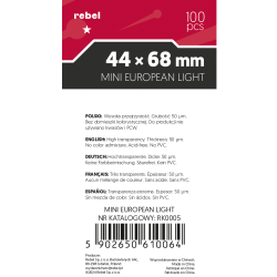 Koszulki na karty Rebel (44x68 mm) Ara Light, 100 sztuk