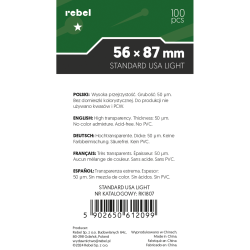 Koszulki na karty Rebel (56x87 mm) Crater Light, 100 sztuk