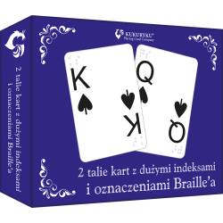 Karty z dużymi indeksami i znakami Braille`a
