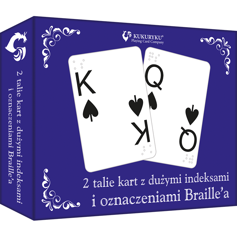 Karty z dużymi indeksami i znakami Braille`a