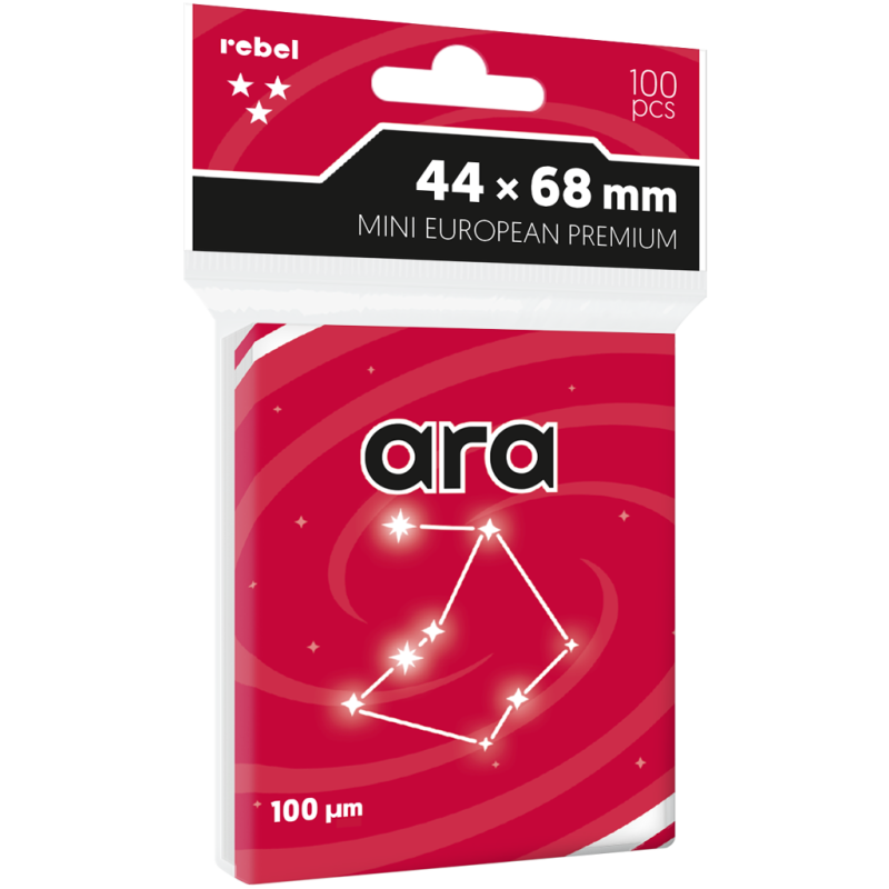 Koszulki na karty Rebel (44x68 mm) Ara Premium, 100 sztuk