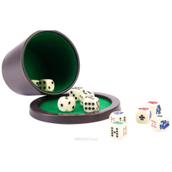 Zestaw do gry w kości kubek, tacka, kości