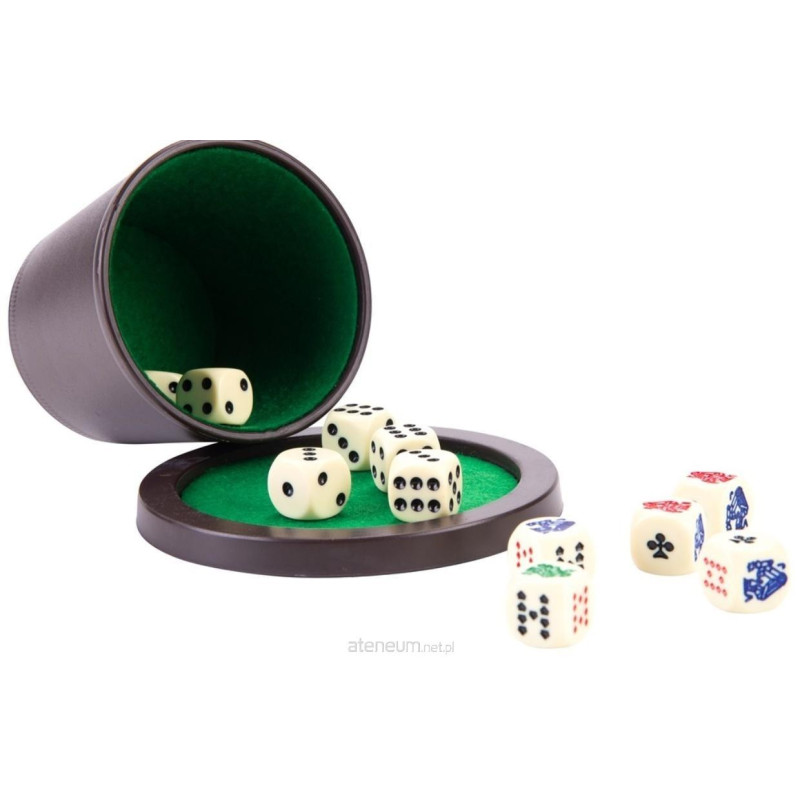 Zestaw do gry w kości kubek, tacka, kości