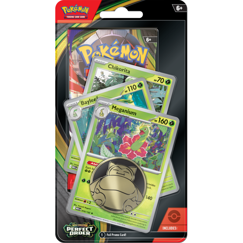 Pokemon TCG: Perfect Order Checklane Blister Chikorita, Bayleef, Megan