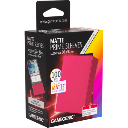 Gamegenic: Matte Prime Sleeves (66x91 mm) - Red - 100 sztuk