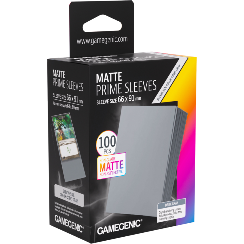 Gamegenic: Matte Prime Sleeves (66x91 mm) - Dark Gray - 100 sztuk