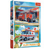 Puzzle 2x24 Wóz strażacki i karetka TREFL