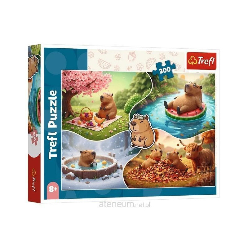Puzzle 300 Cztery pory roku z kapibarami TREFL